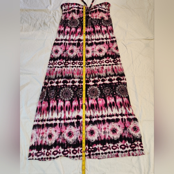 Caren Sport Strapless Dress in Pink and Black. SKU F12 - Picture 6 of 9